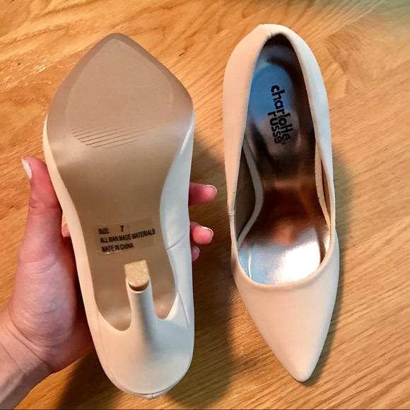 Charlotte Russe Nude Stiletto Heels - Size 7 - Picture 2 of 6